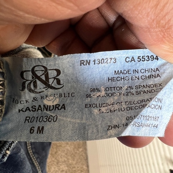 Rock & Republic Dark Wash Denim Bootcut Kasandra Jeans Casual Stretch 6/28 - Picture 8 of 11